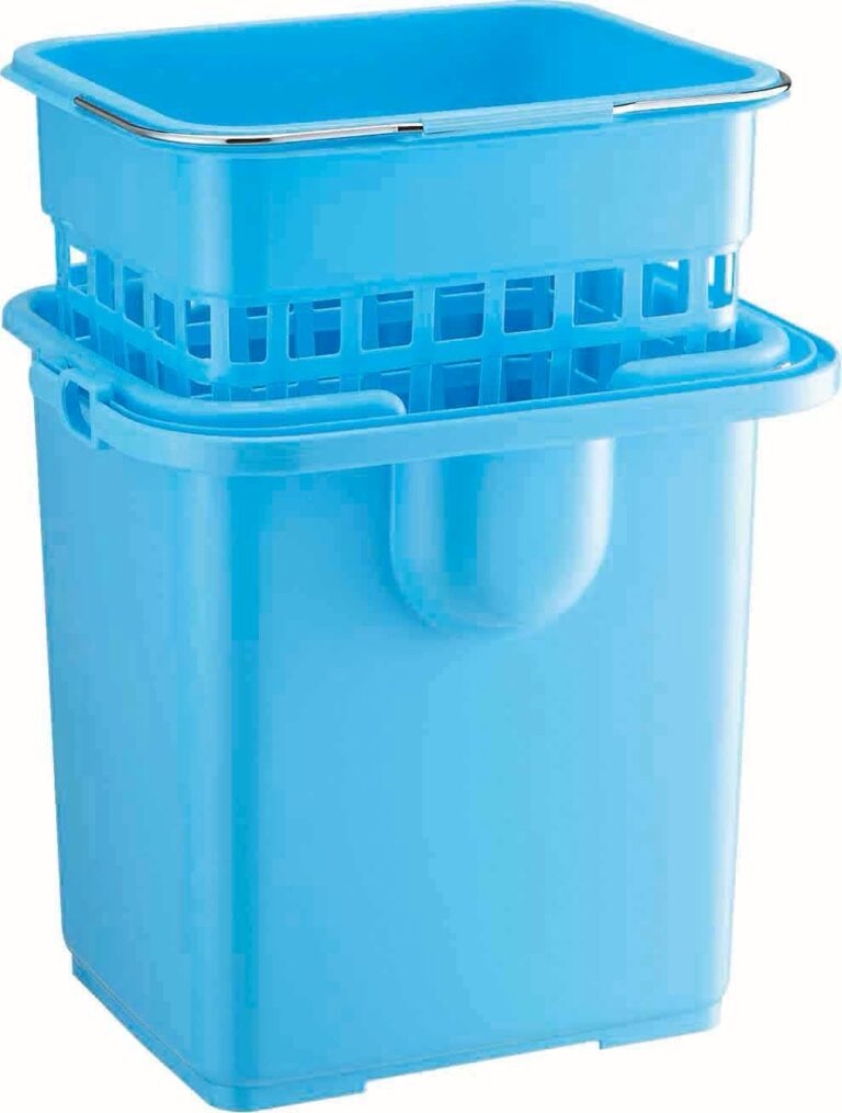 日本山崎 YAMAZAKI 專業方型水桶組｜內外雙桶設計、輕鬆過濾髒汙、平板拖把專用、輕巧好收納 CL883