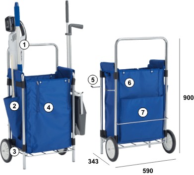 日本製 TERAMOTO 輕便型清潔推車｜專為窄道設計、大容量工具收納、居家清潔必備 DS